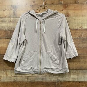Chicos Zenergy Casual Full Zip Hooded Jacket Size 10